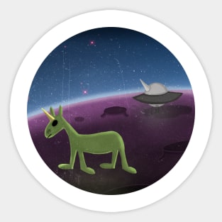 U.F.O. Unicorn Flying Object Sticker